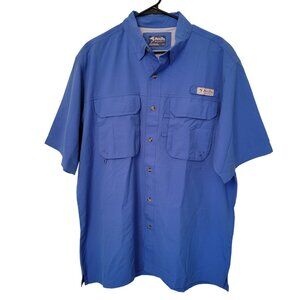 Bimini Bay Outfitters Blue Short Sleeve Fishing Shirt‎ L Sport Outdoors